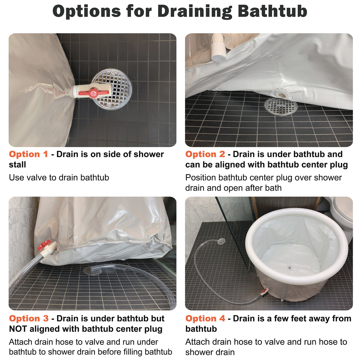 Portable Bathtub (SMALL) by Homefilos, Japanese Soaking Bath Tub for Shower Stall