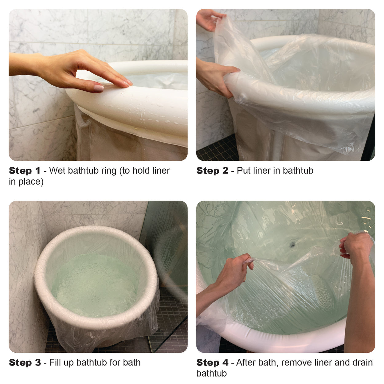 Bathtub Liners for Homefilos Portable Bathtub, Disposable Plastic Film Cover for Lining Bath Tub (10 Count)