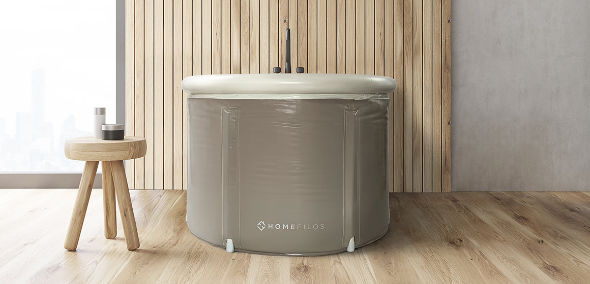Portable Bathtub (SMALL) by Homefilos, Japanese Soaking Bath Tub for Shower  Stall