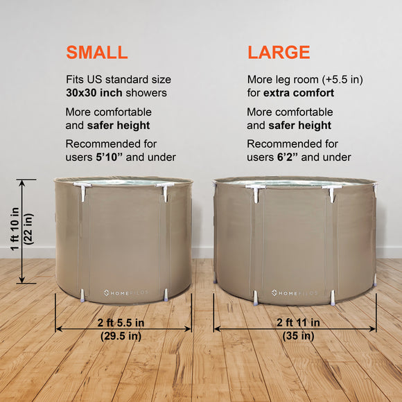 Portable Bathtub with Tray (Small) by HOMEFILOS, Ice Bath and Cold Plu