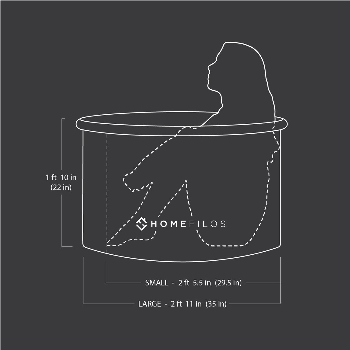 Homefilos Portable Bathtub, Japanese Soaking Bath Tub for Shower